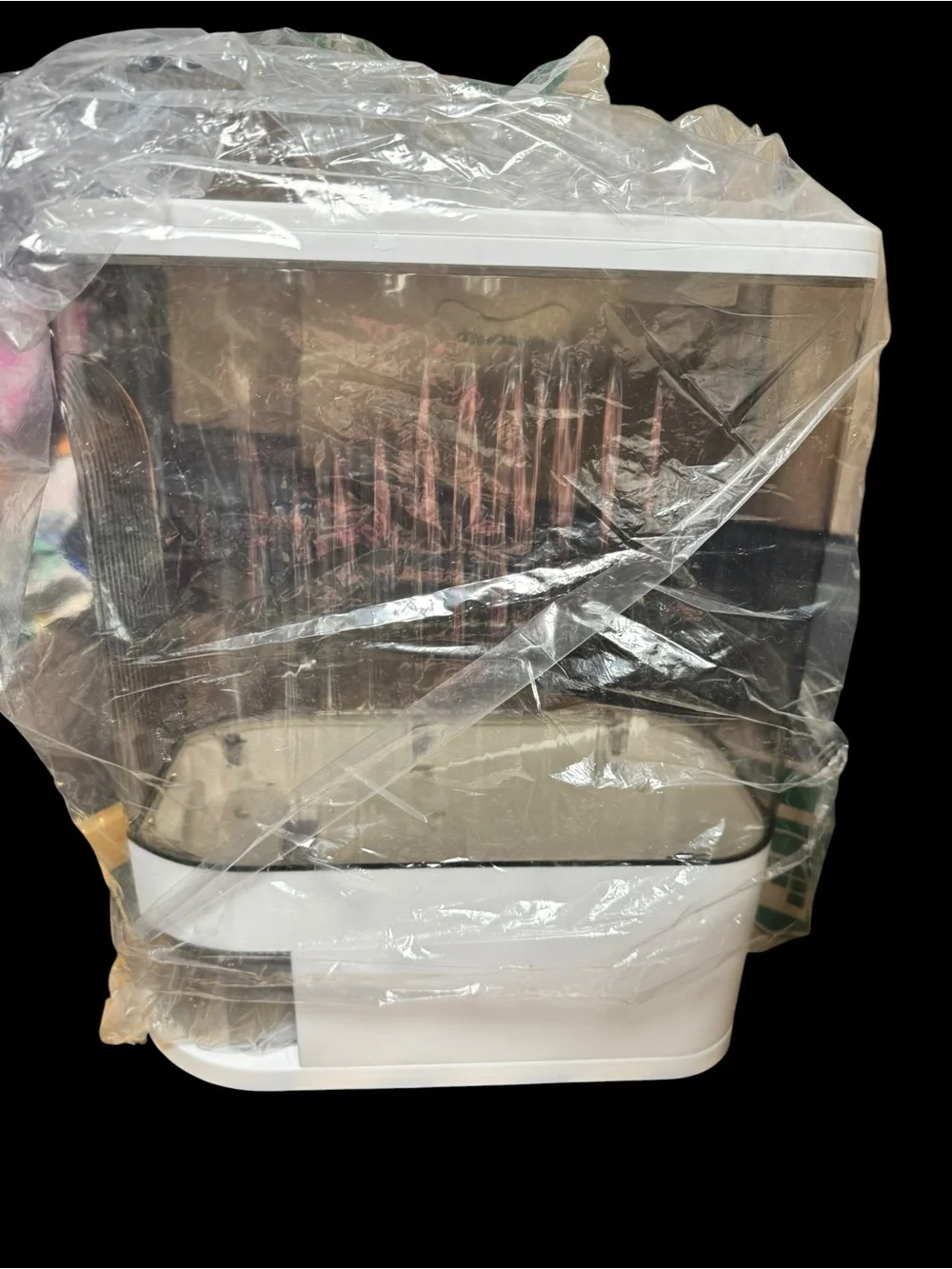 White and Clear Countertop rice container